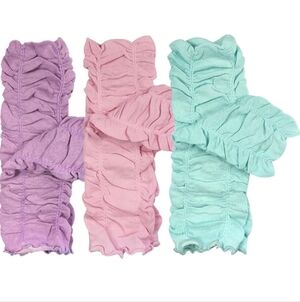NWOT Boutique Little Girls Gathered Ruffles Leg Warmers 3 Pairs